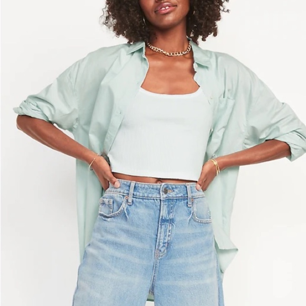 Old Navy Womens the boyfriend shirt Button-Down